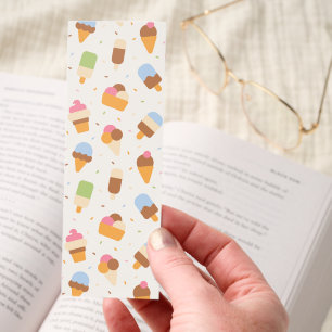 Ice Cream Pattern, Ice Cream Cone, Ice Popsicle Bookmarks