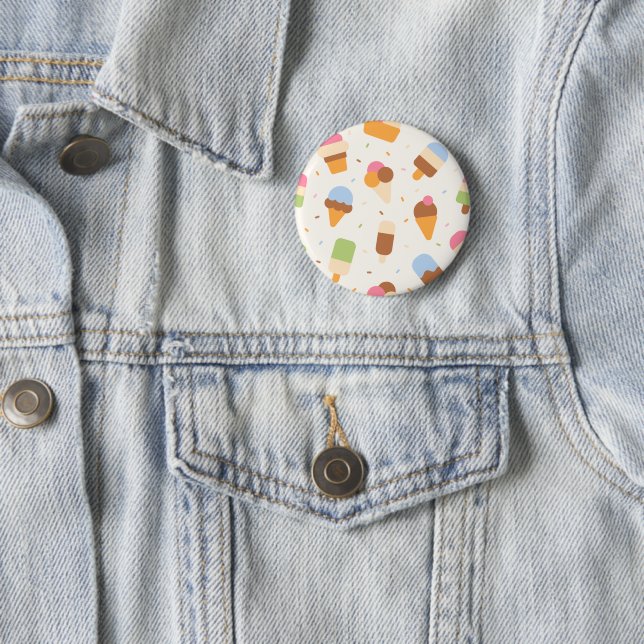 Ice Cream Pattern, Ice Cream Cone, Ice Popsicle Button (In Situ)