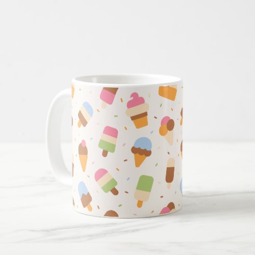 Ice Cream Pattern Ice Cream Cone Ice Popsicle Coffee Mug