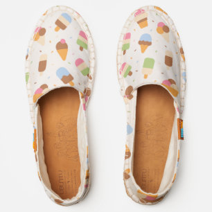 Ice Cream Pattern, Ice Cream Cone, Ice Popsicle Espadrilles