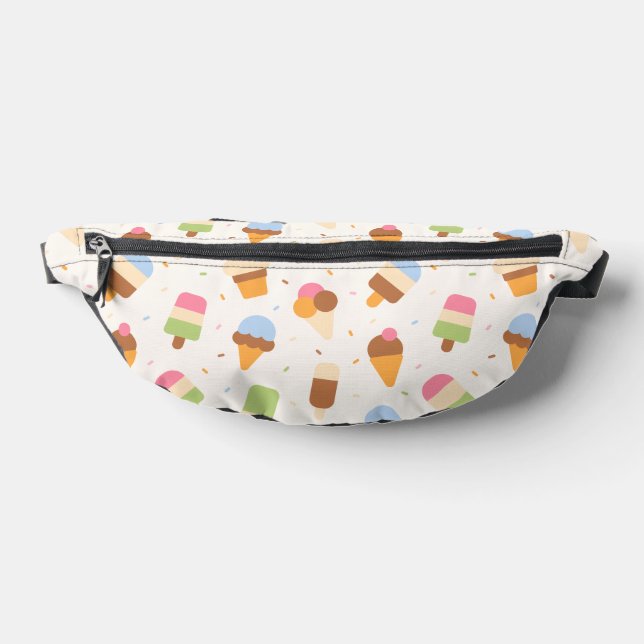 Ice Cream Pattern, Ice Cream Cone, Ice Popsicle Fanny Pack (Lay Down)