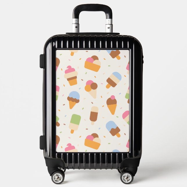 Ice Cream Pattern, Ice Cream Cone, Ice Popsicle Luggage (Front)