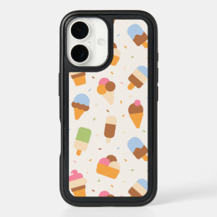Ice Cream Pattern, Ice Cream Cone, Ice Popsicle iPhone 16 Case