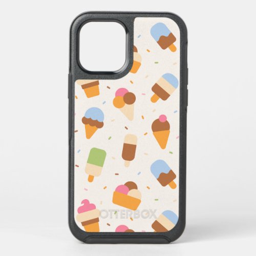 Ice Cream Pattern Ice Cream Cone Ice Popsicle OtterBox Symmetry iPhone 12 Case