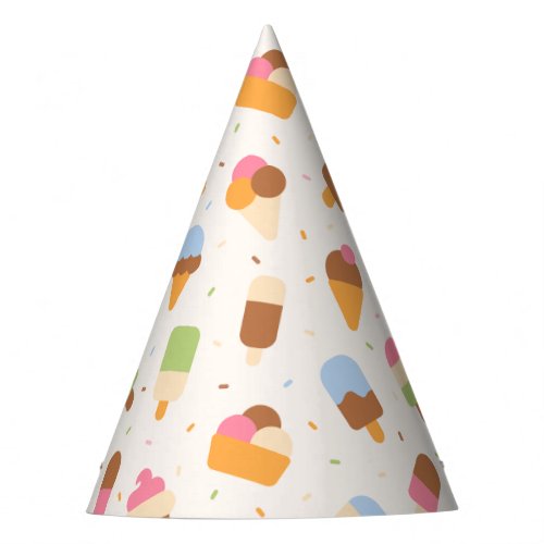 Ice Cream Pattern Ice Cream Cone Ice Popsicle Party Hat