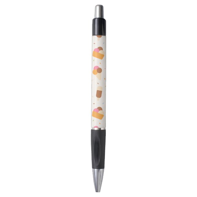 Ice Cream Pattern, Ice Cream Cone, Ice Popsicle Pen (Front Vertical)
