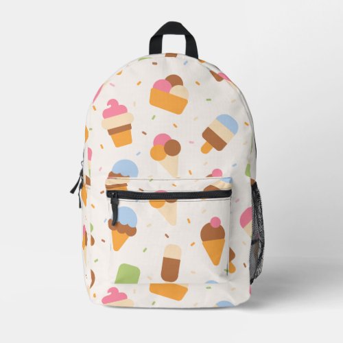 Ice Cream Pattern Ice Cream Cone Ice Popsicle Printed Backpack