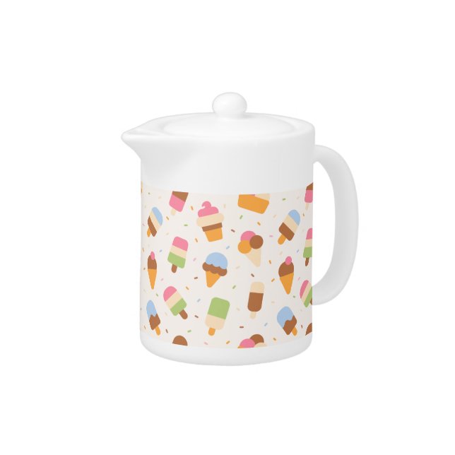 Ice Cream Pattern, Ice Cream Cone, Ice Popsicle Teapot (Right)