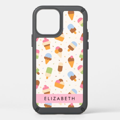 Ice Cream Pattern Ice Cream Cone Your Name Speck iPhone 12 Case