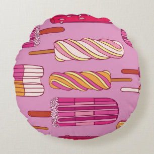 Ice cream pattern,illustration. round pillow