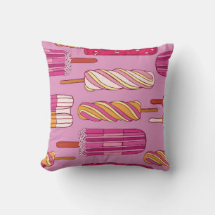 Ice cream pattern,illustration.  throw pillow