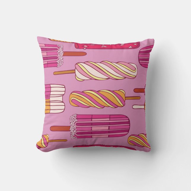 Ice cream pattern,illustration.  throw pillow (Front)