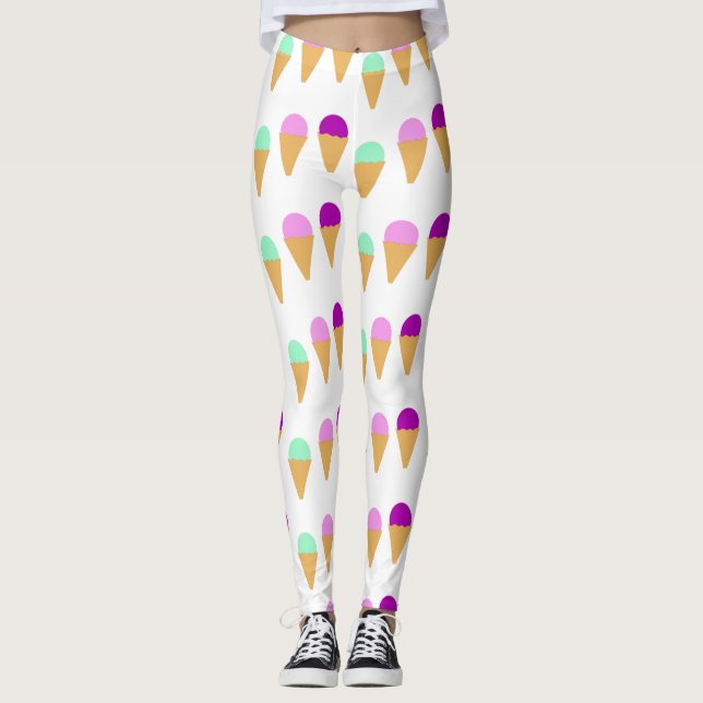 Ice cream Pattern Leggings (Front)