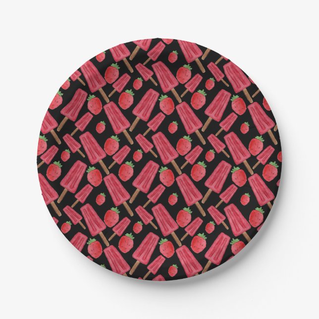 Ice cream pattern | Lollies pattern | lollipop 10 Paper Plates (Front)