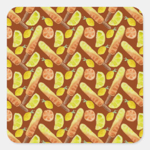 Ice cream pattern   Lollies pattern   lollipop 11 Square Sticker
