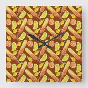 Ice cream pattern Lollies pattern lollipop 11 Square Wall Clock