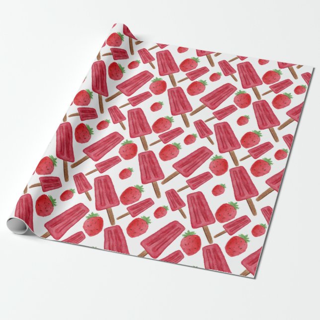 Ice cream pattern | Lollies pattern | lollipop 16 Wrapping Paper (Unrolled)