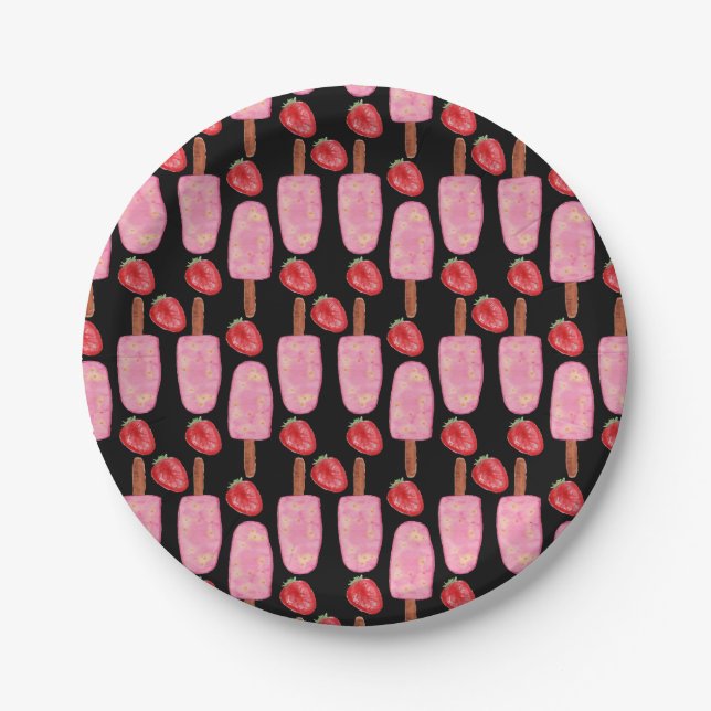Ice cream pattern | Lollies pattern | lollipop 1 Paper Plates (Front)