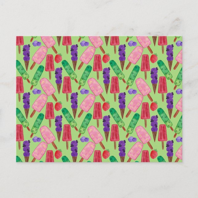 Ice cream pattern | Lollies pattern | lollipop 22 Postcard (Front)