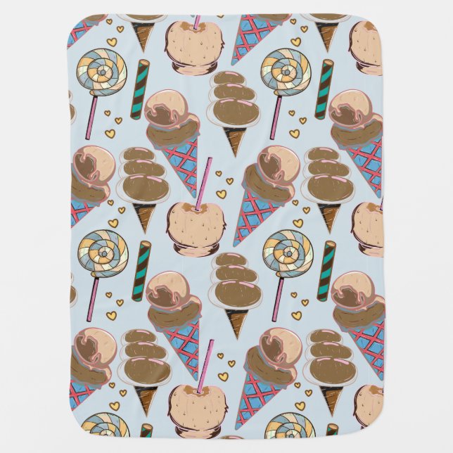 Ice cream pattern | Lollies pattern | lollipop 25 Baby Blanket (Front)