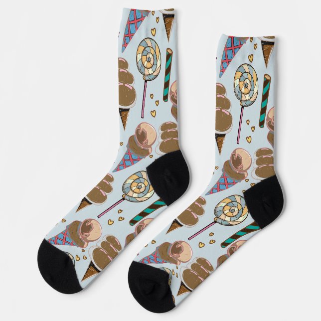 Ice cream pattern | Lollies pattern | lollipop 25  Socks (Left)