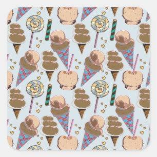Ice cream pattern Lollies pattern lollipop 25 Square Sticker