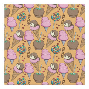 Ice cream pattern Lollies pattern lollipop 26 Faux Canvas Print