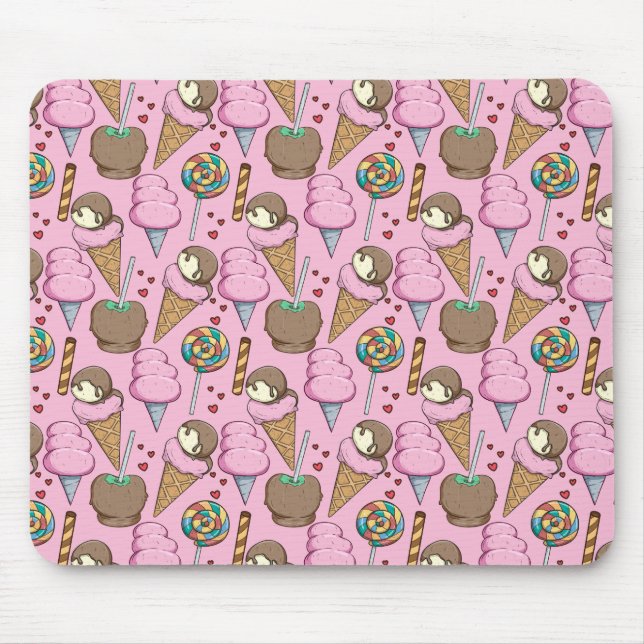 Ice cream pattern | Lollies pattern | lollipop 26 Mouse Pad (Front)
