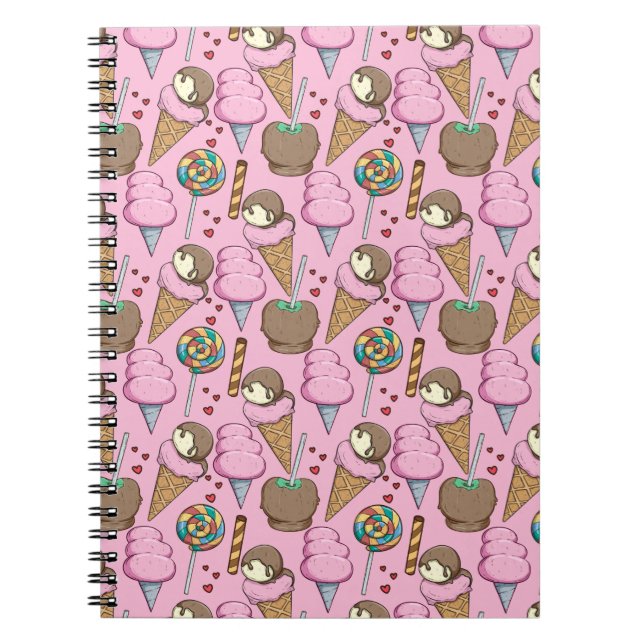 Ice cream pattern | Lollies pattern | lollipop 26 Notebook (Front)