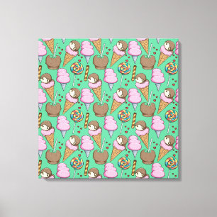 Ice cream pattern   Lollies pattern   lollipop 29 Canvas Print