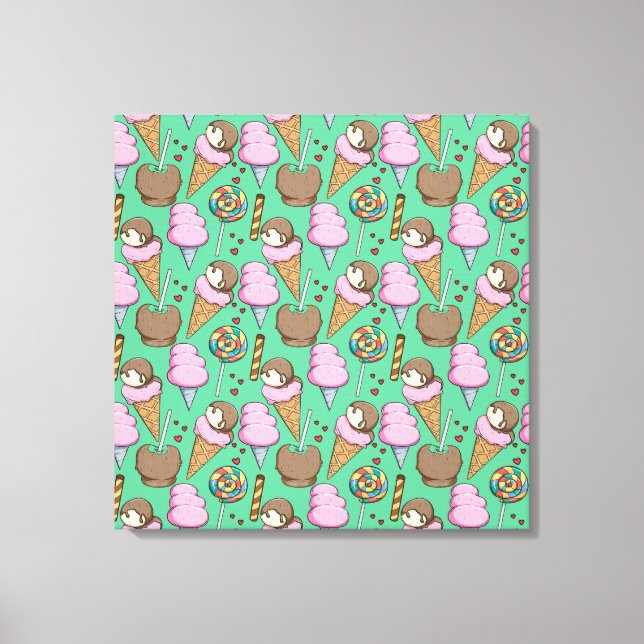 Ice cream pattern | Lollies pattern | lollipop 29 Canvas Print (Front)