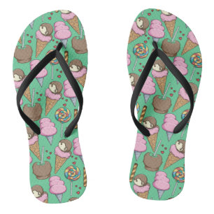 Ice cream pattern   Lollies pattern   lollipop 29 Flip Flops