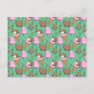 Ice cream pattern Lollies pattern lollipop 29 Postcard