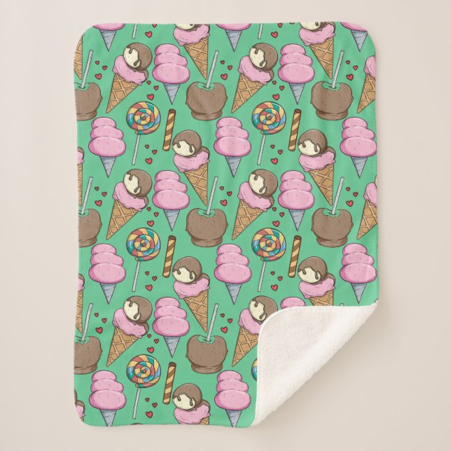 Ice cream pattern | Lollies pattern | lollipop 29 Sherpa Blanket (Front)
