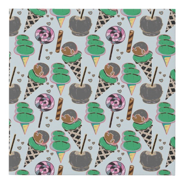 Ice cream pattern | Lollies pattern | lollipop 30 Faux Canvas Print (Front)