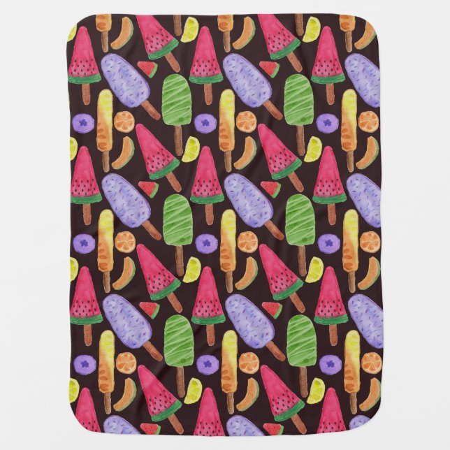 Ice cream pattern | Lollies pattern | lollipop 4 Baby Blanket (Front)