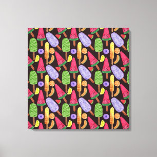 Ice cream pattern Lollies pattern lollipop 4 Canvas Print