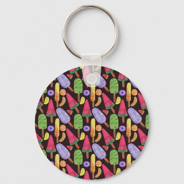 Ice cream pattern | Lollies pattern | lollipop 4 Keychain (Front)