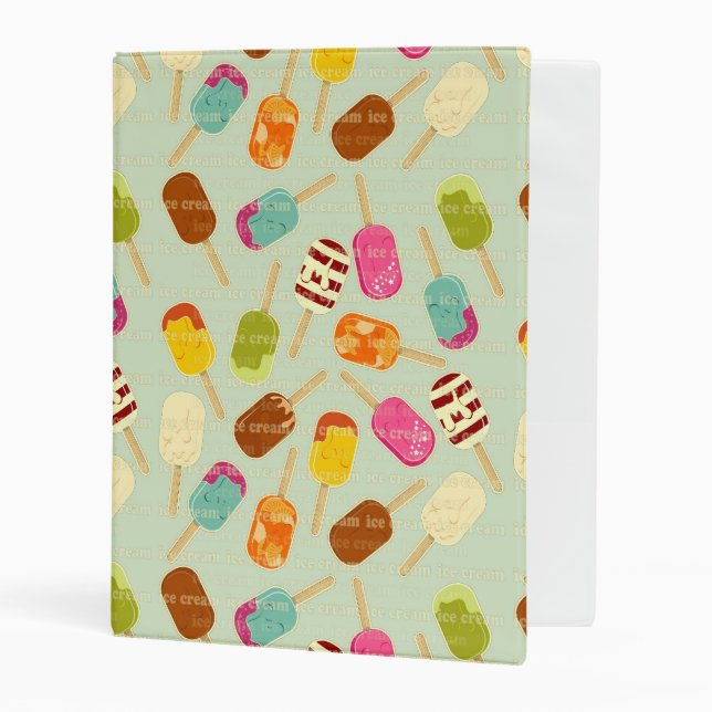 Ice Cream Pattern Mini Binder (Front/Inside)