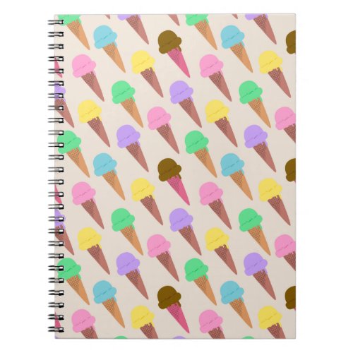 Ice cream pattern notebook