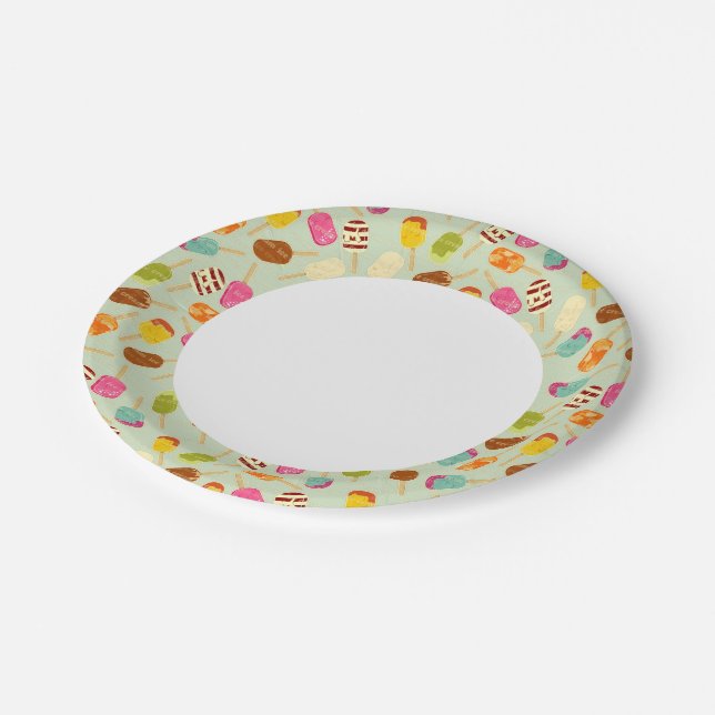 Ice Cream Pattern Paper Plates (Angled)