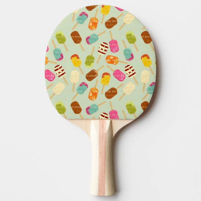 Ice Cream Pattern Ping Pong Paddle (Front)