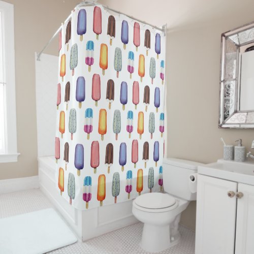 Ice Cream Pattern Shower Curtain