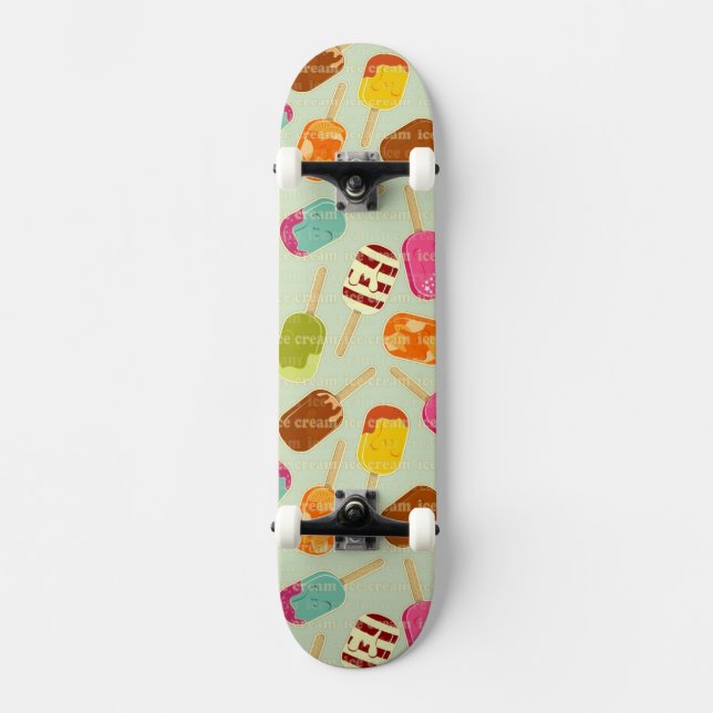 Ice Cream Pattern Skateboard Deck (Front)