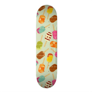 Ice Cream Pattern Skateboard Deck