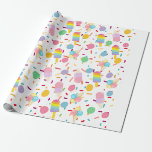 Ice cream pattern wrapper wrapping paper