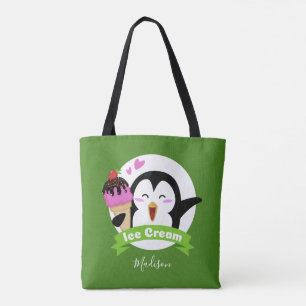 Ice Cream Penguin custom name & color bags