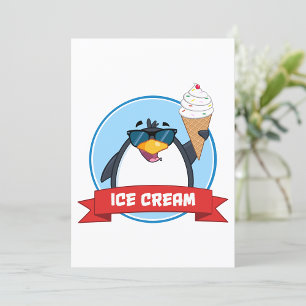 Ice Cream Penguin Invitation