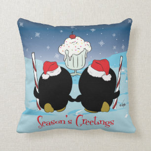 Ice Cream Penguins Pillow