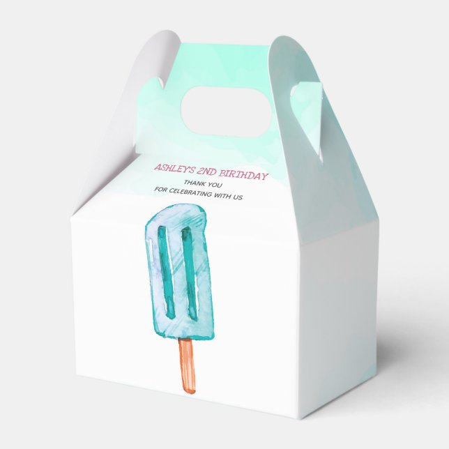 Ice Cream Personalized Birthday Favor Boxes (Front Side)